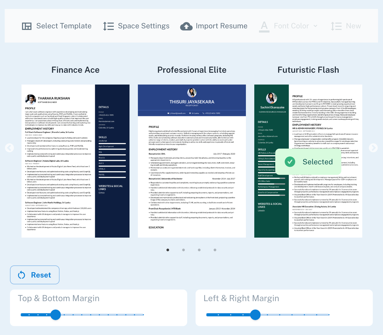 Our resume editor screenshot. to better user understand